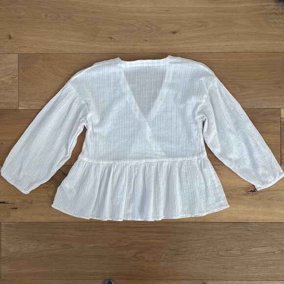 Madewell Cream Peplum Top Small - Picture 8 of 9